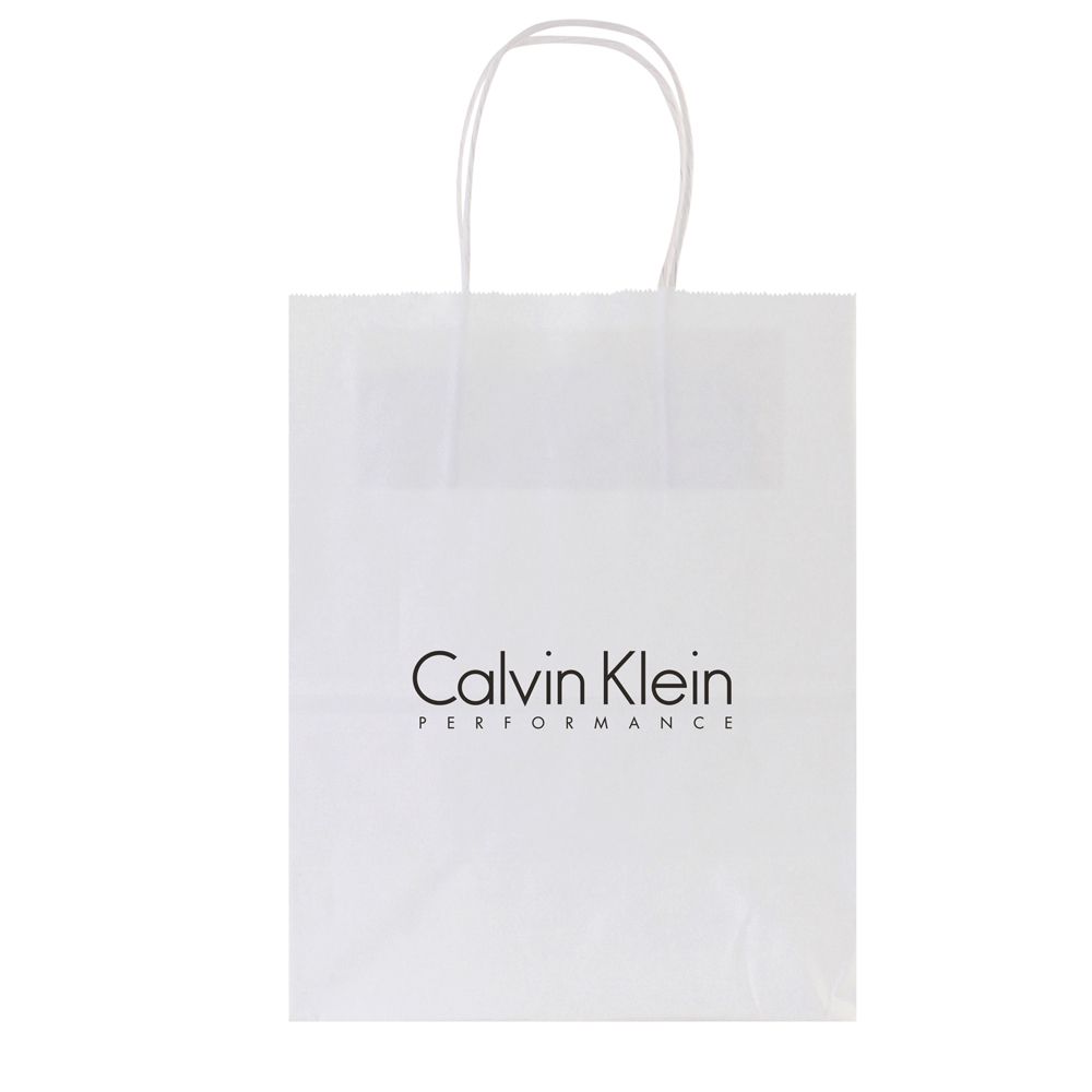 White Kraft Shopping Bag (8.5"x4.5"x10.25") With Handles